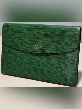Louis Vuitton Montaigne 27 Epi Leather Clutch Bag